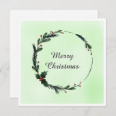 メリーエレガントモダンカラフルクリスマスリース シーズンカード (正面/裏面)