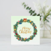 メリーエレガントモダンカラフルクリスマスリース シーズンカード (スタンド正面)