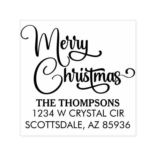 メリーエレガントモダンクリスマスカスタム家族 セルフインキングスタンプ (デザイン)