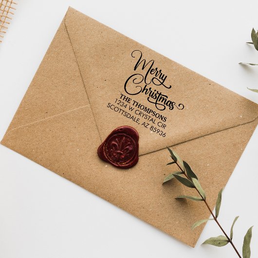 メリーエレガントモダンクリスマスカスタム家族 セルフインキングスタンプ