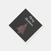 メリーエレガントモダンクリスマスバラ金ゴールドツリー スタンダードカクテルナプキン (角)