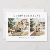 メリーエレガントモダンクリスマス家族のフォトカード シーズンカード (正面)
