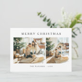 メリーエレガントモダンクリスマス家族のフォトカード シーズンカード (スタンド正面)