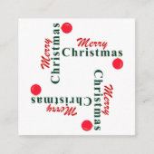 メリーエレガントモダンクリスマス、オーナメントグリーンレッド エンクロージャーカード (正面)