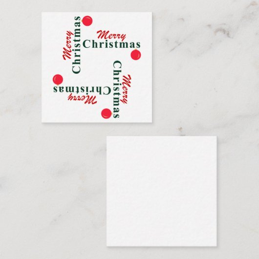 メリーエレガントモダンクリスマス、オーナメントグリーンレッド エンクロージャーカード (正面/裏面)