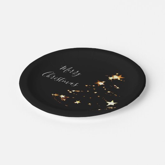 メリーエレガントモダンスの金ゴールド ペーパープレート (アングル)