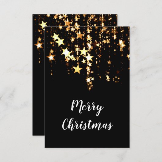 メリーエレガントモダンスの金ゴールド 招待状 (正面/裏面)