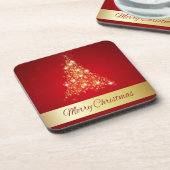 メリーエレガント白熱［赤熱］光を放つクリスマスの木 コースター (左側)