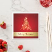 メリーエレガント白熱［赤熱］光を放つクリスマスの木 スタンダードカクテルナプキン (インサイチュ)
