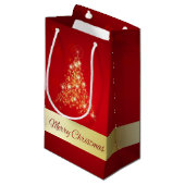 メリーエレガント白熱［赤熱］光を放つクリスマスの木 スモールペーパーバッグ (正面アングル)