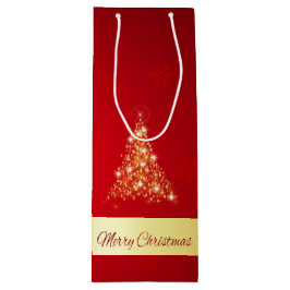 メリーエレガント白熱［赤熱］光を放つクリスマスの木 ワインギフトバッグ