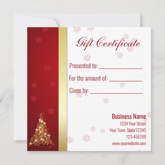 メリーエレガント白熱［赤熱］光を放つスのクリスマスツリーのギフトカード (裏面)