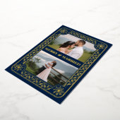 メリーエレガント結婚した2カスタム枚フォトGold Foil H 箔シーズンカード (回転した状態)