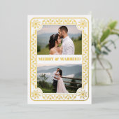 メリーエレガント結婚した2枚フォト金ゴールドカスタム 箔シーズンカード (立ち正面)