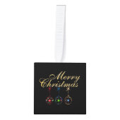 メリーエレガント・クリスマス・スノーフレーク・アート キューブオーナメント (正面)