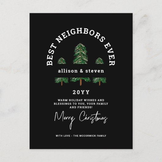 メリーエレガント・クリスマス・ネイバーカスタムズ シーズンポストカード (正面)