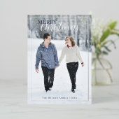 メリーエレガント・クリスマス・フォト・シルバー 箔シーズンカード (立ち正面)