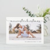 メリーエレガントChristmasモダン Script写真 シーズンカード (スタンド正面)
