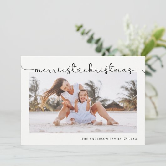 メリーエレガントChristmasモダン Script写真 シーズンカード (スタンド正面)