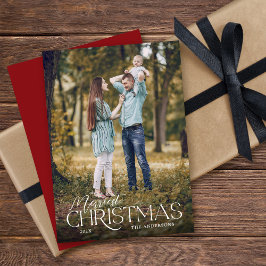 メリーエレガントChristmas Script Photo Chrimas シーズンカード