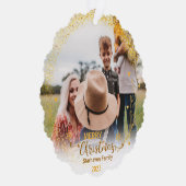 メリーオーナメント写真の家族の名前と年金ゴールド オーナメントカード (右)