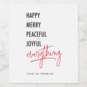 メリーオールカスタムホリデーワインラベル ワインラベル (シングルラベル)