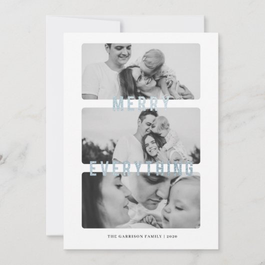 メリーオールブルーフォイルホリデーカード 案内状 (正面)