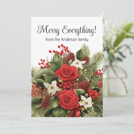 メリーオールホリデーレッドホワイトフローラグリーンリー シーズンカード (スタンド正面)