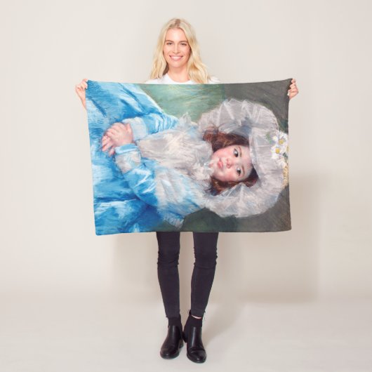 メリーカサット、マーゴットインブルー フリースブランケット (インサイチュ)