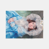 メリーカサット、マーゴットインブルー フリースブランケット (正面(横))