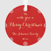 メリーカスタムエレガントスパーソナライズされたのクリスマスを作成 オーナメント (裏面)