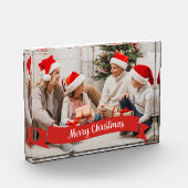 メリーカスタムクリスマスと家族の写真ブロック フォトブロック (左)