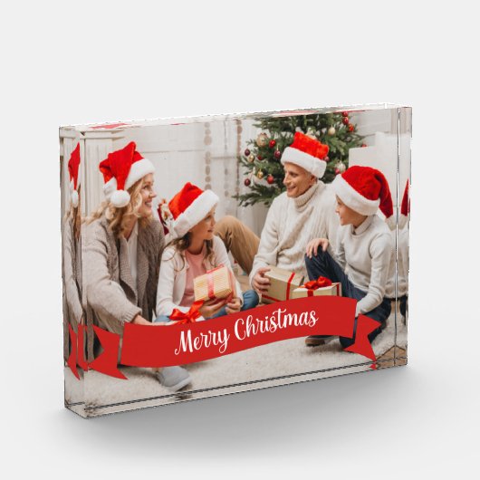 メリーカスタムクリスマスと家族の写真ブロック フォトブロック (左)