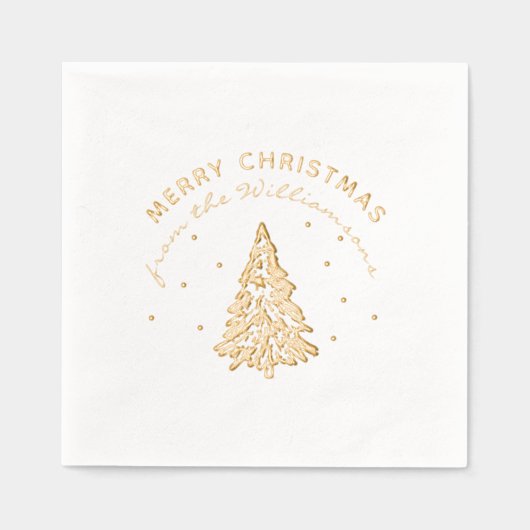 メリーカスタムクリスマス名松木 箔ナプキン (正面)