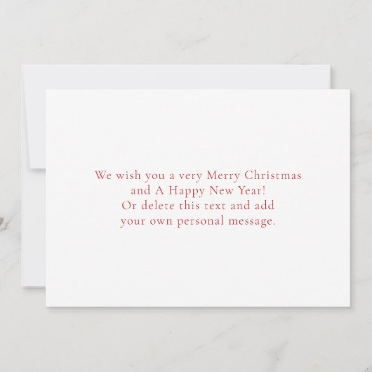 メリーカスタムクリスマス家族の写真ホリデーカード サンキューカード (裏面)