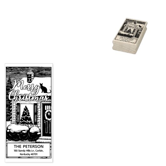 メリーカスタムクリスマス差出人住所 ラバースタンプ (押印)
