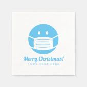 メリーカスタムクリスマス顔マスクsmily icon スタンダードカクテルナプキン (正面)