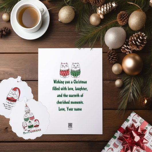 メリーカトマス可愛いメおもしろいオウィクリスマス シーズンカード