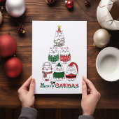 メリーカトマス可愛いメおもしろいオウィクリスマス シーズンカード