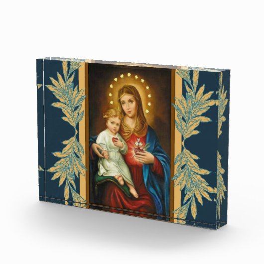 メリーカトリック教徒の完全で悲しいハート フォトブロック (右)