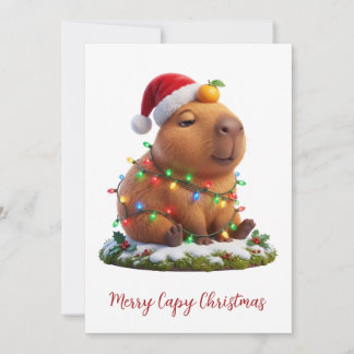 メリーカピクリスマス 気にしないカピバラのイルミネーション シーズンカード