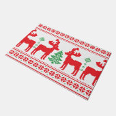 メリーカラフルと明るいクリスマス家族の贈り物 ドアマット (アングル)