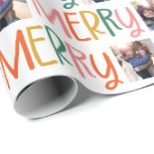 メリーカラフルのクリスマス写真おもしろい ラッピングペーパー (ロールコーナー)