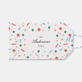 メリーカラフルはっきりしたクリスマスの贈り物ラベル ギフトタグ