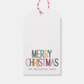 メリーカラフルクリスマスかわいいレトロスター ギフトタグ (正面)