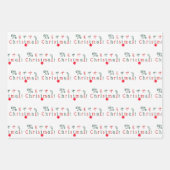 メリーカラフルクリスマスとオーナメントパターン、おもしろい ラッピングペーパーシート (正面2)