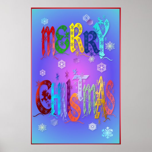 メリーカラフルクリスマスのポスター大 ポスター (正面)