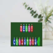 メリーカラフルクリスマスオーナメントフォント シーズンポストカード (スタンド正面)