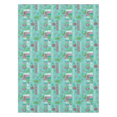 メリーカラフルクリスマスタイポグラフィモダンフローラ テーブルクロス (正面)