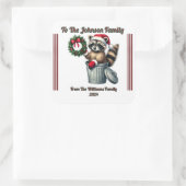 メリーカラフルクリスマスフェスティバルプレゼントのステッカー スクエアシール (バッグ)